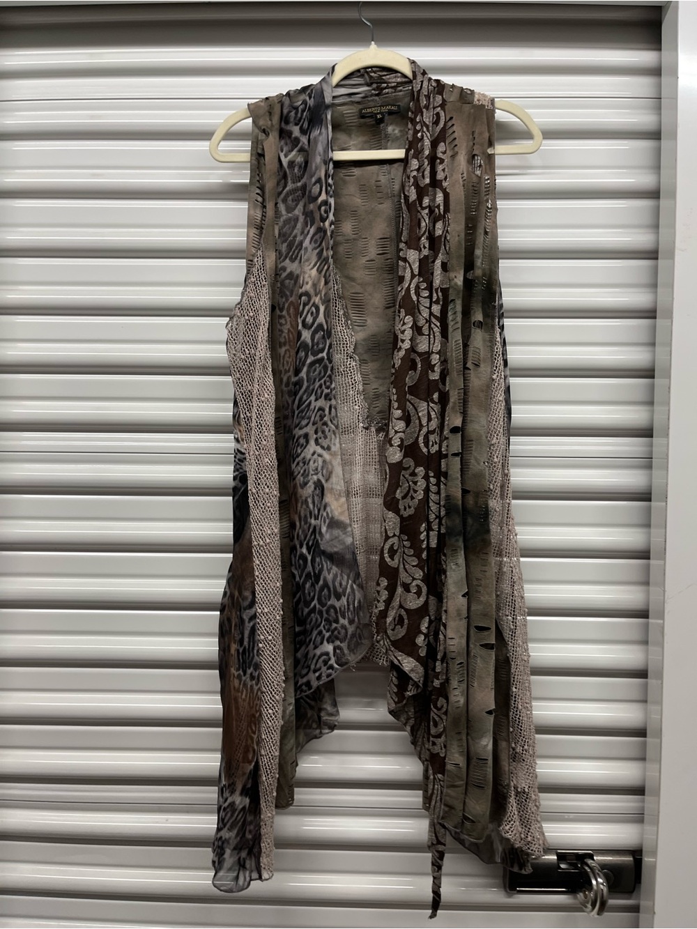 Alberto Makali Asymmetrical Layered Dress in Taupe and Gray